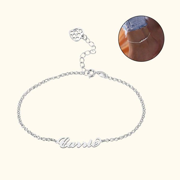 Tobillera personalizada ajustable con nombre Regalo de joyería Navidad Cumpleaños Día de la Madre Día de San Valentín Regalo para mujer