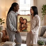 Personalized Exaggerated Caricature Style Photo Canvas Prints Living Room Decor Ship from USA Housewarming Gift for Couples Friends Parent