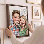 Personalised Couple Comic Style Photo Canvas Prints with Text Romantic Wall Decor Ship from USA Anniversary Birthday Gift for Couples Newlyweds