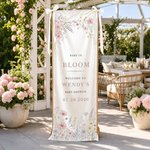 Personalised Wildflower Baby in Bloom Bow Welcome Banner with Name and Date Party Decor Baby Shower Gender Reveal Gift for Expecting Mum