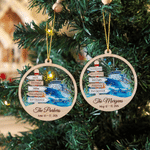 Personalised Cruise Ship Ocean Signpost Acrylic Ornament with Family Name and Dates Cruise Ship Vacation Christmas Gift for Family Cruise Lovers