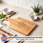 Personalized Engraved Everything Tastes Better Wooden Charcuterie Cutting Board with Handle and Year Made in USA Birthday Father's Day Gift for Dad