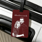 Personalised Illustration Style Photo Luggage Tag with Name Daily Use Travel Accessories Birthday Gift for Travel Lovers