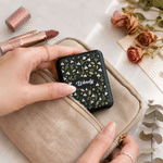 Miroir de poche LED personnalisé pour le maquillage, avec motif aquarelle représentant la fleur de naissance et le prénom – Cadeau d'anniversaire ou de fête pour une amie, à utiliser au quotidien