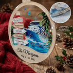 Personalised Cruise Ship Ocean Signpost Acrylic Ornament with Family Name and Dates Cruise Ship Vacation Christmas Gift for Family Cruise Lovers