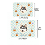 Personalised Watercolor Pumpkin Pet Portrait Photo Food Mat with Name Home Decor Trick-or-Treat Halloween Gift for Pet Owners