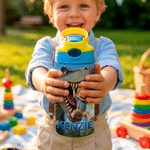 Personalised 3D-Effect Artwork Cartoon Dinosaur Photo 12 oz Insulated Water Bottle with Name and Straw Back to School Birthday Gift for Kid