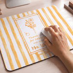 Personalised Striped Birth Flower Teacher Theme Non-Slip Mouse Pad Desk Mat with Text Back to School Office Gift for Teachers Educators