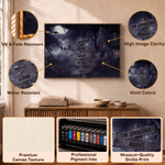Personalised Halloween Haunted House Canvas Prints with Family Surname and 2-8 Names Living Room Decor Ship from USA Halloween Gift for Family