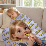 Coperta morbida personalizzata con foto, in stile 3D multicolore, con personaggi illustrati e nome – Decorazione per la casa, regalo di compleanno per bambini e famiglia
