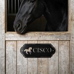 Personalized Silhouette Horse Stall Metal Sign with Name and Text Barn Decor Housewarming Gift for Horse Lovers Owners