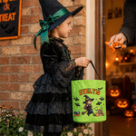 Personalised 3D-Effect Artwork Cartoon Halloween Character LED Light Bucket Bag with Name Trick or Treat Activity Halloween Party Gift for Girl