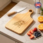 Personalized Soccer Name Number Reversible Cheese Charcuterie Cutting Board with Grip Made in USA Housewarming Birthday Gift for Soccer Player