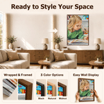 Personalized Oil Painting Style Reading Character Photo Canvas Prints with Text Home Wall Decor Ship from USA Birthday Housewarming Gift for Bookworms