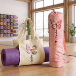 Personalized Birth Flower Butterfly Large Capacity Yoga Mat Bag with Name Yoga Exercise Birthday Gift for Pilates Yoga Lover