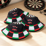 Personalised Dartboard Pattern Sun Protection Bucket Hat with Name Dart Club Summer Use Birthday Gift for Dart Fans
