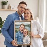 Personalised Couple Comic Style Photo Canvas Prints with Text Romantic Wall Decor Ship from USA Anniversary Birthday Gift for Couples Newlyweds