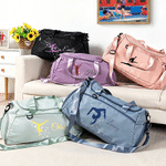 Personalised Multicolour Gymnast Silhouette Travel Duffel Bag with Name and Shoes Compartment Daily Training Travel Gift for Gymnasts Athletes