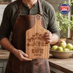 Personalized Funny Animal Pattern Reversible Wooden Charcuterie Cutting Board with Engraved Text Made in USA Birthday Gift for Family Friends
