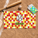 Personalised Multicolour Pixel Style Ball-Themed Quick Dry Sports Towel with Name and Langarden Gym Training Game Day Gift for Sports Lovers 3