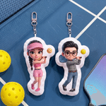 Personalised Cartoon Sports 3D-Style Character Artwork Plush Photo Keyring Bag Charm Birthday Anniversary Gift for Sports Lover
