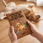 Personalized I Work Hard So My Dog Can Have Nice Things PU Leather A5 Notebook with Name Daily Office Use Birthday Gift for Colleague Dog Owner