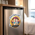 Personalisierter Cartoon-Paar Kühlschrankmagnet mit Kreuzfahrt-Design | Haus Deko | Sommerurlaub Geburtstag Geschenk für Paare Frischvermählte