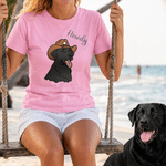Personalised Multicolour Embroidered Pet Cowboy Hat Avatar Photo T-shirt Sweatshirt Hoodie with Name Pet Party Birthday Gift for Pet Lovers