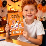 Personalized I'm Just Here for the Boo-ks Halloween Ghost Spiral Notebook with Name Daily Use Halloween Gift for Students Book Lovers