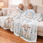 Personalised Flower Lamb Christian Blessing Quotes Soft Warm Throw Blanket with Name Room Decor Baby Shower Baptism Gift for Kid Newborn