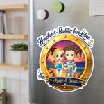 Personalisierter Cartoon-Paar Kühlschrankmagnet mit Kreuzfahrt-Design | Haus Deko | Sommerurlaub Geburtstag Geschenk für Paare Frischvermählte