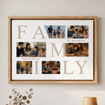 Personalized 6 Family Photos Collage Canvas Prints with Text and Address Living Room Decor Ship from USA Birthday Housewarming Gift for Family
