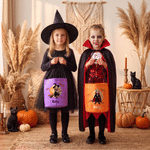 Personalized 3D-Effect Artwork Halloween Witch Ghost Vampire LED Light Bucket Bag with Name Trick or Treat Halloween Party Gift for Boys Girls