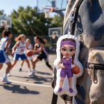Personalised Cartoon Sports 3D-Style Character Artwork Plush Photo Keyring Bag Charm Birthday Anniversary Gift for Sports Lover
