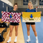 Personalised Multicolour Pixel Style Ball-Themed Quick Dry Sports Towel with Name and Langarden Gym Training Game Day Gift for Sports Lovers 1