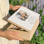 Personalized Wedding Photo Flower Wooden Box with Name and Date Wedding Gift for Newlyweds Couple