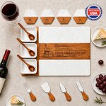 Personalised Red Wine Charcuterie Pattern Acacia Marble Chopping Board Coaster Set with Engraved Text Ship from USA Mother's Day Birthday Gift for Mum