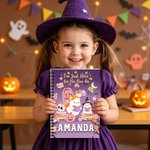 Personalized I'm Just Here for the Boo-ks Halloween Ghost Spiral Notebook with Name Daily Use Halloween Gift for Students Book Lovers