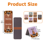 Personalised 3D-Style Character Artwork Photo PU Leather Magnetic Bookmark Clip with Name Birthday Back to School Gift for Book Lovers Students