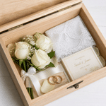 Personalized Wedding Photo Flower Wooden Box with Name and Date Wedding Gift for Newlyweds Couple