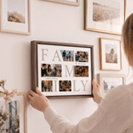 Personalized 6 Family Photos Collage Canvas Prints with Text and Address Living Room Decor Ship from USA Birthday Housewarming Gift for Family