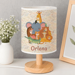 Personalized Cute Cartoon Animal Linen Table Lamp with Name Home Decor Birthday Gift for Kids Friends
