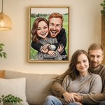 Personalised Couple Comic Style Photo Canvas Prints with Text Romantic Wall Decor Ship from USA Anniversary Birthday Gift for Couples Newlyweds