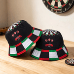 Personalised Dartboard Pattern Sun Protection Bucket Hat with Name Dart Club Summer Use Birthday Gift for Dart Fans