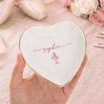 Personalisierte Keramik-Schmuckschale mit Ballerina-Motiv und Namensgravur – Geschenk zum Geburtstag, zur Hochzeit oder zum Hochzeitstag für Ballettliebhaber
