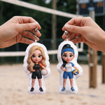 Personalised Cartoon Sports 3D-Style Character Artwork Plush Photo Keyring Bag Charm Birthday Anniversary Gift for Sports Lover