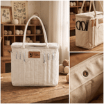Personalised Knitting Yarn Sheep Cat Design Large Canvas Yarn Storage Bag with Name and Handle Crochet Birthday Gift for Craft Lovers