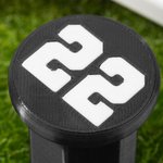 Personalized 3D Printed Colourful Lacrosse End Cap with Player Number Team Appreciation Birthday Gift for Youth Lacrosse Player