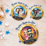 Personalisierter Cartoon-Paar Kühlschrankmagnet mit Kreuzfahrt-Design | Haus Deko | Sommerurlaub Geburtstag Geschenk für Paare Frischvermählte