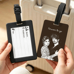 Personalised Illustration Style Photo Luggage Tag with Name Daily Use Travel Accessories Birthday Gift for Travel Lovers